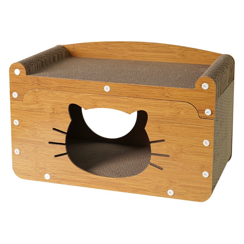 Новое кошачье гнездо из цельного дерева, кошачья царапина, гофрированная бумага, не может поцарапать крошки, шлифовальный коготь, диван для телевизора, четыре сезона, универсальный