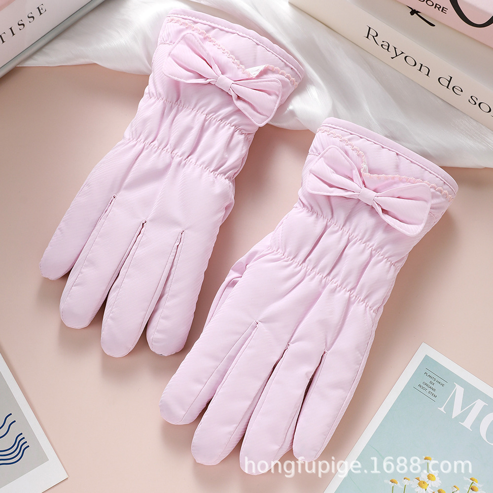 Guantes cálidos para mujeres conducir al aire libre guantes de conducción de pantalla táctil de piel de veludo grueso a prueba de viento invierno