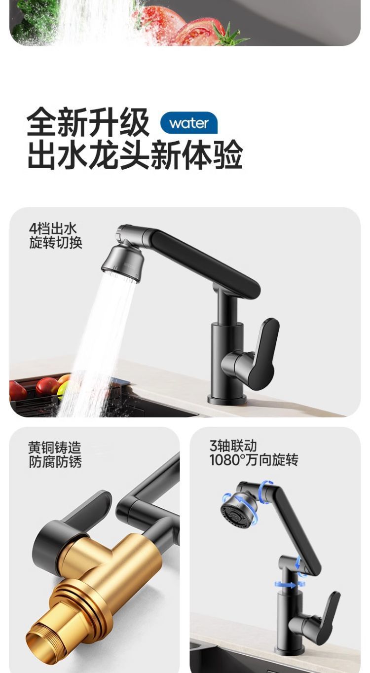 German universal faucet for both cold and hot water, household Maneki Neko washbasin, cold and hot water kitchen dishwashing basin factory Application Scenario