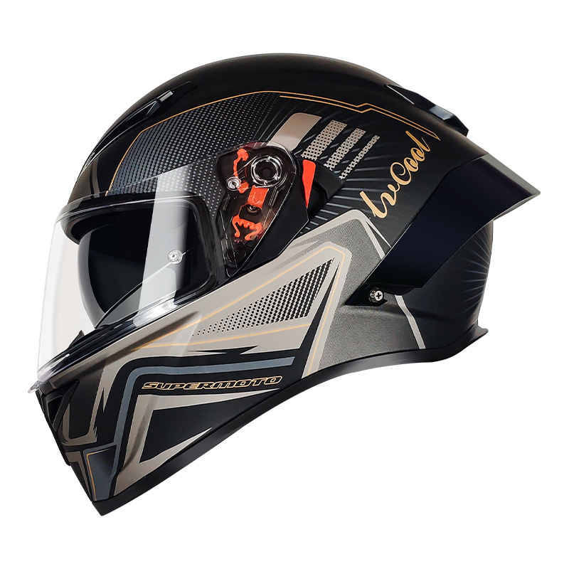 Casco de motocicleta certificado 3c casco de hombre motocicleta casco completo para hombres y mujeres cuatro estaciones casco universal de doble lente nuevo estándar nacional