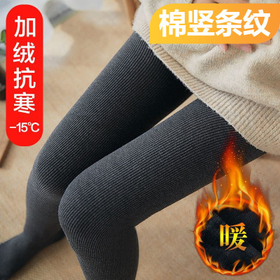 Autumn and winter solar system Bars Leggings Plush thickening keep warm Pantyhose Show thin Suet Bottoming socks