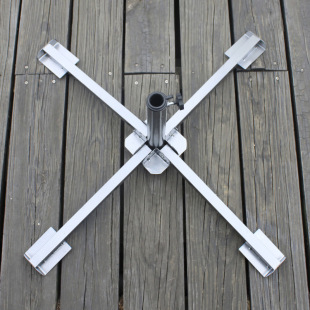 Outdoor advertising umbrella sunshade base sun umbrella folding four-corner iron seat stall umbrella seat Cross umbrella support black gold steel