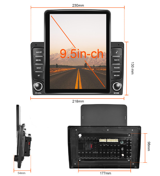 9.5inch Vertical screen button device Bluetooth navigation carplay