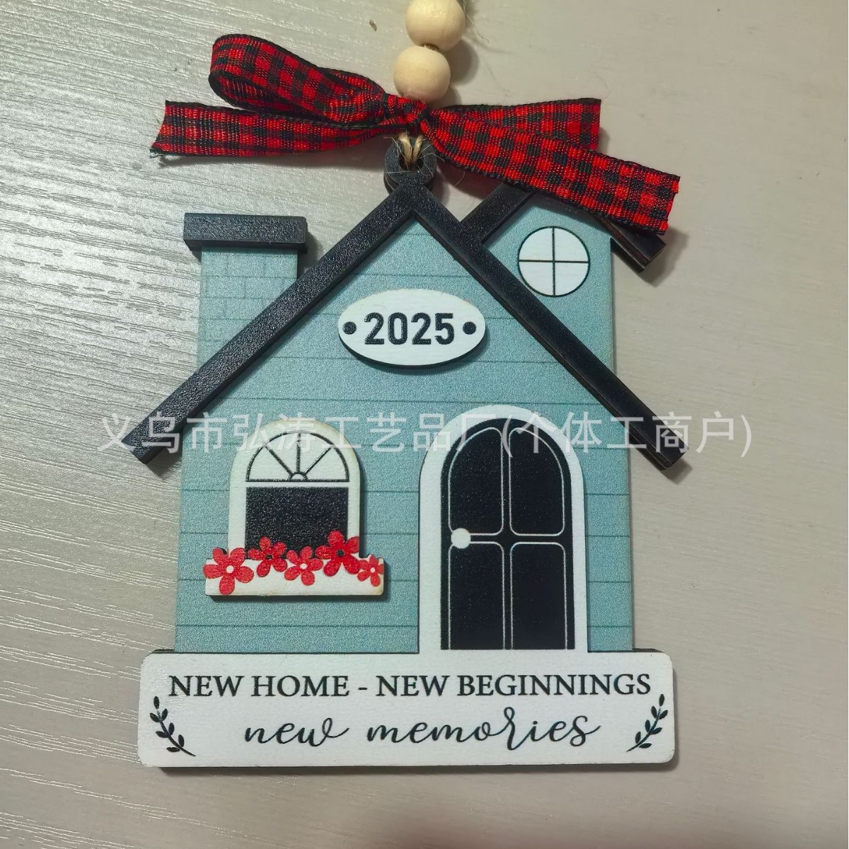 Decoración colgante 2026 nuevo mejor regalo de mudanza decoración de madera decoración para el hogar decoración del árbol de Navidad rojo