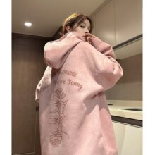 复古rsizeo麂皮绒连帽秋季卫衣男潮牌ve重磅情侣装硬挺美式外套潮