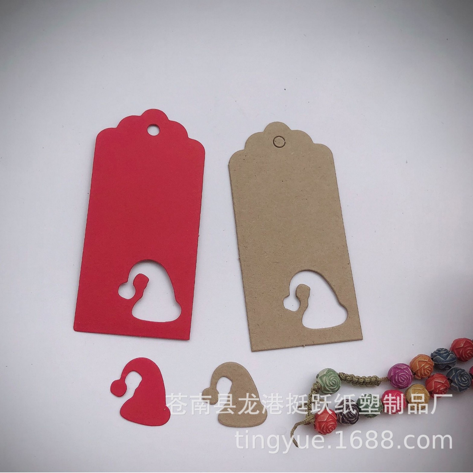 现货镂空圣诞帽圣诞节牛皮纸吊牌烘焙礼物包装装饰标签