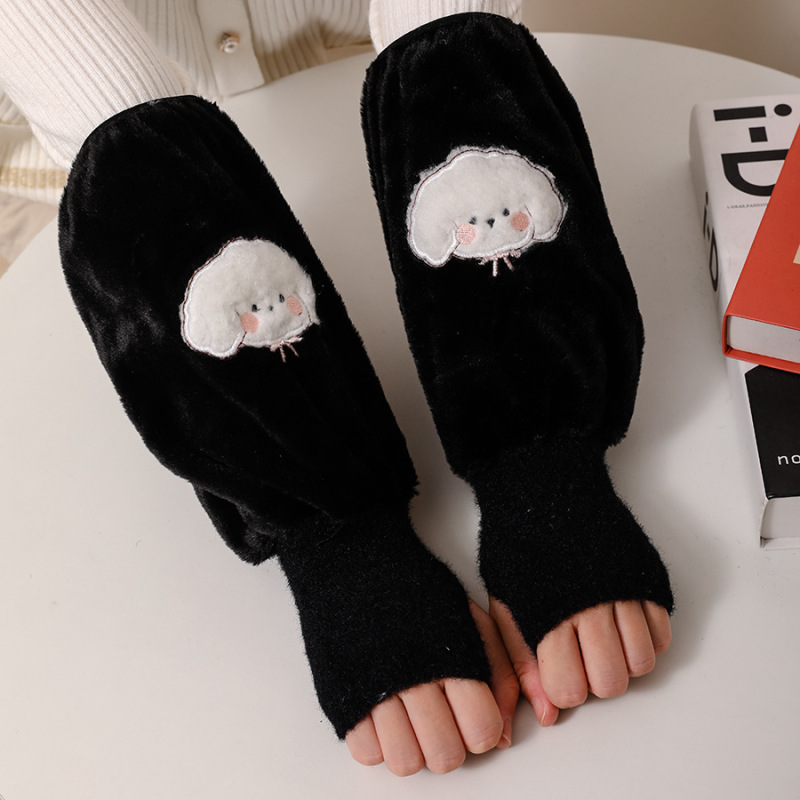 秋冬の新型手袋カバー袖カバー暖かい手二合一の長いタイプの保温防汚成人児童児童保護袖|undefined