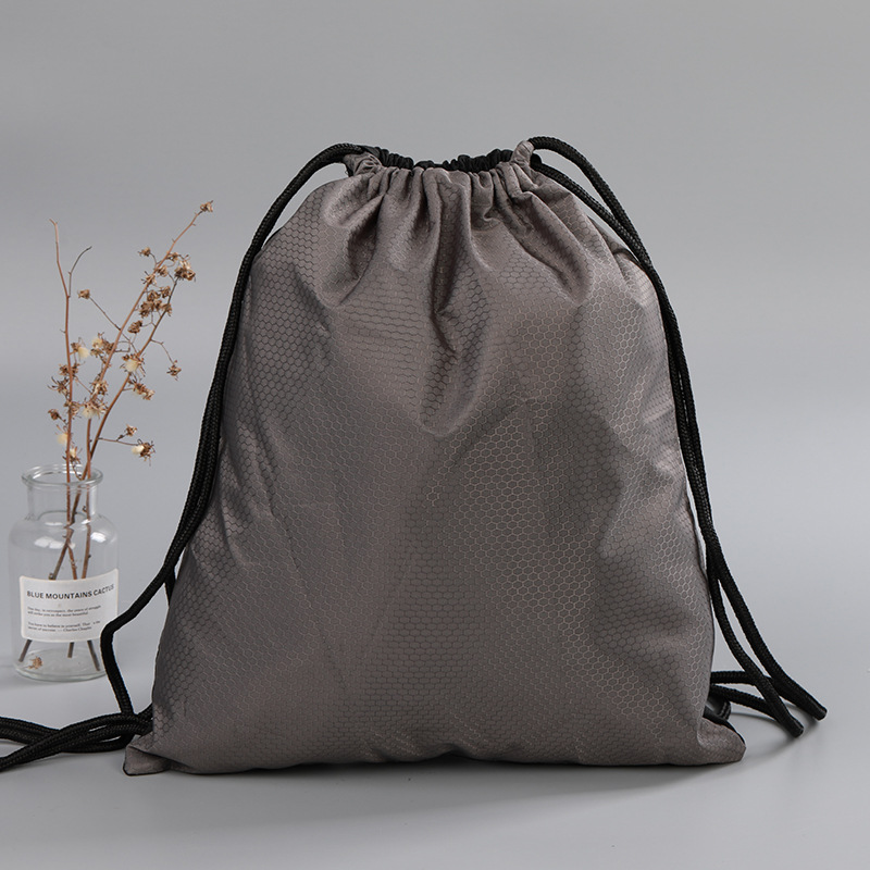 Mochila publicidad impresión bolso de almacenamiento con cordón bolsillo con cordón de poliéster personalizado bolso con cordón deportivo personalizado