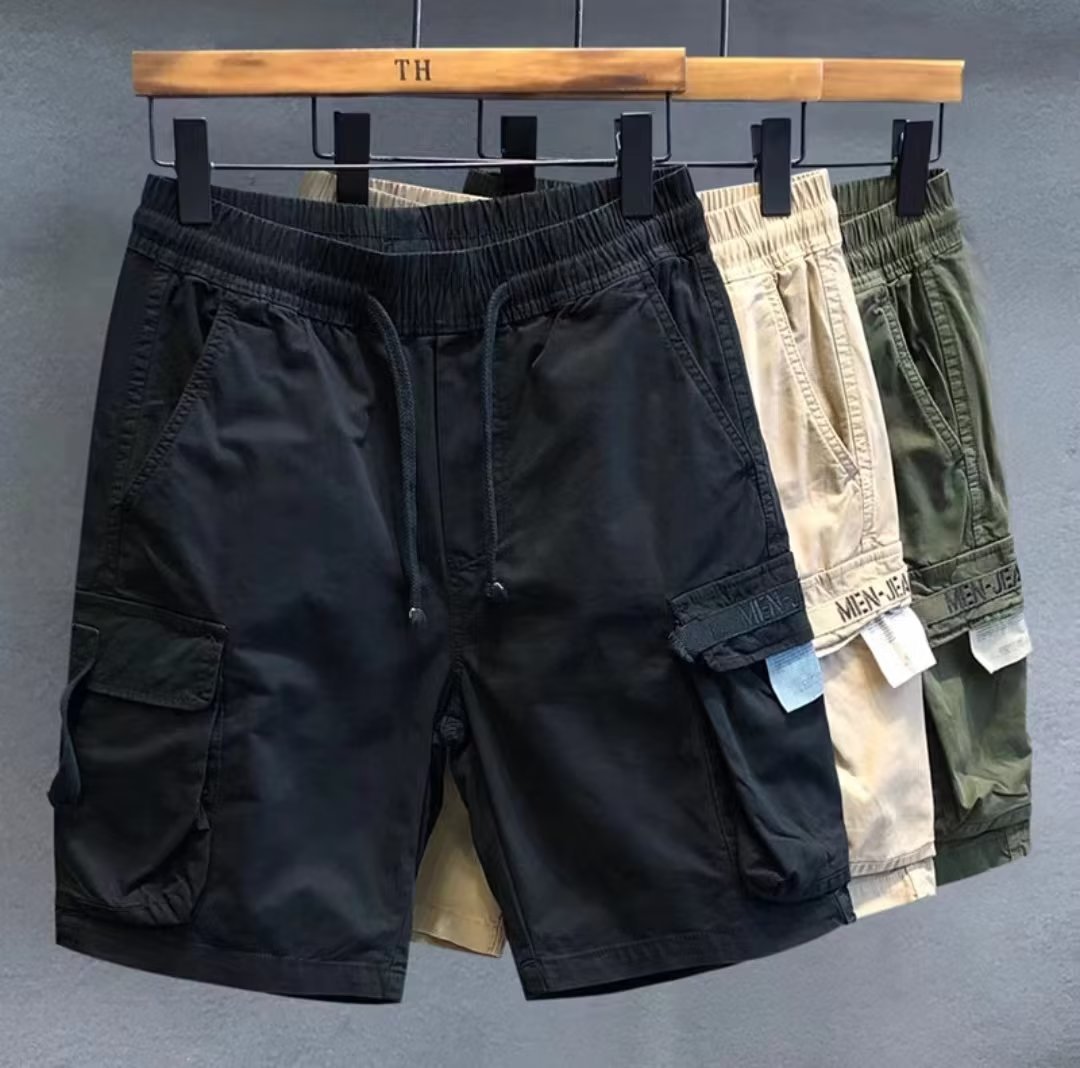 Men's Style Cargo Shorts Trendy Summer Casual Loose Fit Pure Cotton Five Point Pants_viptrois.com