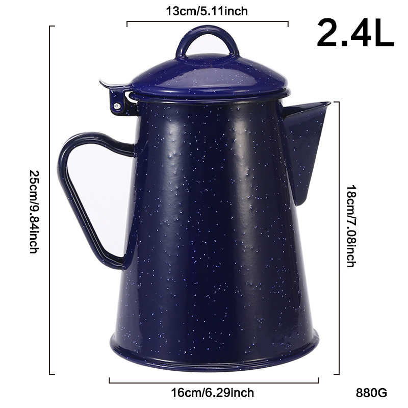 Regalos de comercio exterior en stock al por mayor de esmalte de olla hervidor esmalte de la manija de la olla de café multi-especificación hervidor frío