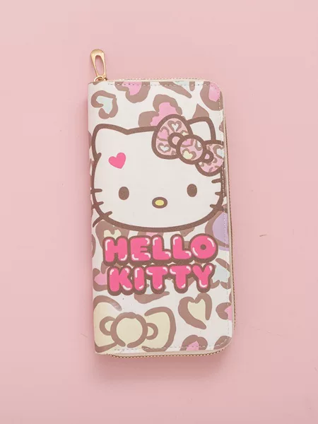 Fresh Japanese-Style Cute Kitten Women's Wallet Girls Wallet Long Zipper Texture Student Card Holder 2024 New Style