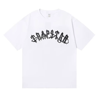 Trapstar夏季潮牌纯棉短袖T恤男士宽松情侣装纯棉复古打底衫男女