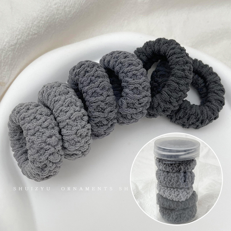 Cuerda para el cabello retro Maillard, temperamento femenino, cuerda para el cabeza duradera, banda de goma para el cabello de alta gama, tocado de lazo para el cabello de cola de caballo alta