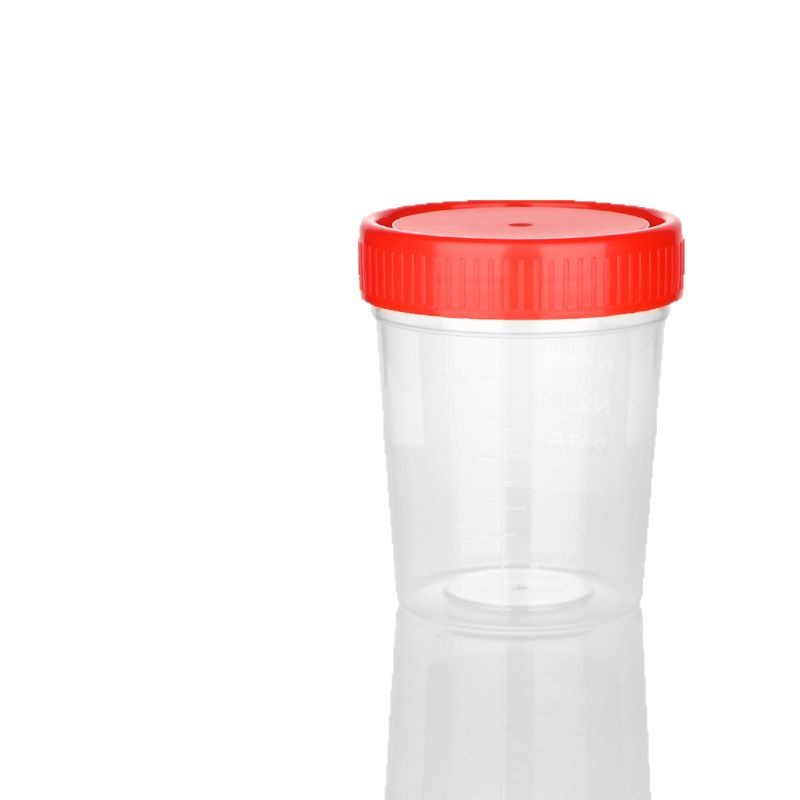 Vaso de muestra de orina 120ml, plástico desechable