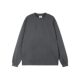 Iron gray 400g heavyweight Xinjiang long staple cotton long sleeve men's cotton T-shirt loose solid color thick opaque bottoming shirt