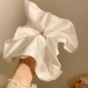 2# satin square fabric large intestine ring white