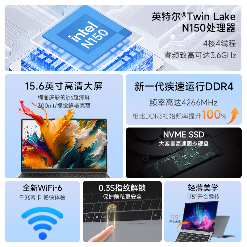 15.6 Pulgada N100 computadora portátil portátil juegos de oficina nuevos negocios ligeros portátiles al por mayor