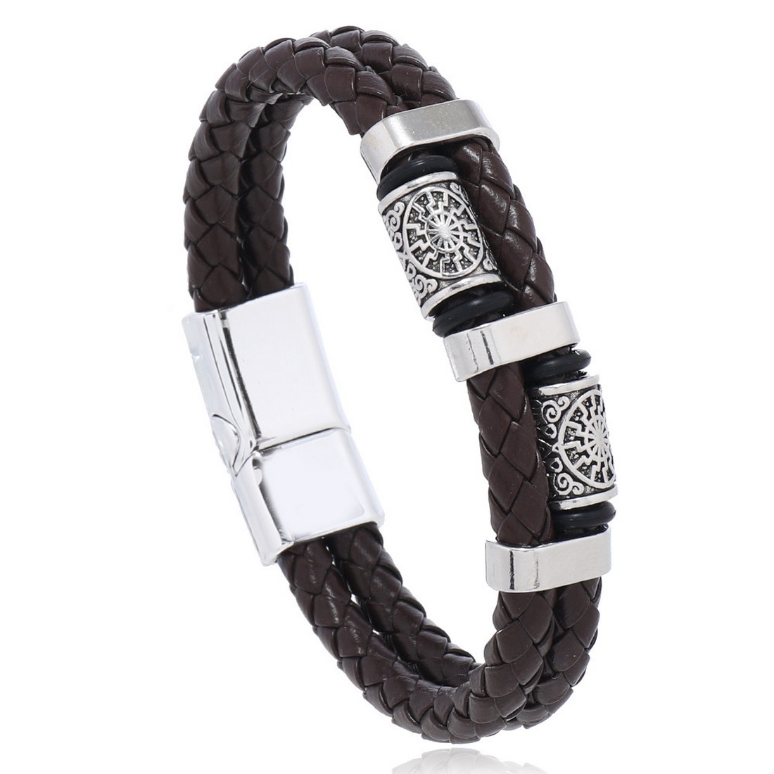 Men’s Braided Leather Bracelet, Waterproof & Hypoallergenic, Comfortable Daily Wear. Classic Rugged Style, Symbol Of Courage & Taste. A Warm, Meaning_voghion.com