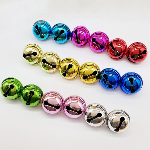 22mm vacuum electroplated metal bell DIY ornament accessories one-piece open pet bell Christmas decoration bell