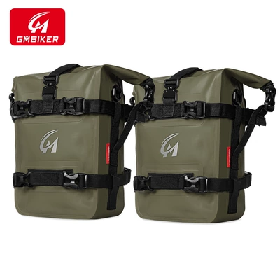 Multifunctional Bar Bag Waterproof Quick-release: Motorcycle Safety Supplies - 2-pieces-of-military-green-5-8-liters-foldableable-large-capacity-waterproof-night-riding-reflective