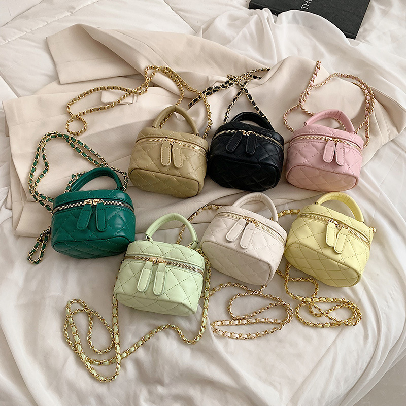 INS moda estilo Chanel estilo occidental niñas padre-hijo bolsa de cosméticos crossbody lápiz labial portátil auricular bolsa bolso de las mujeres