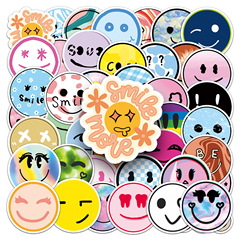 50 smiling face sticker cross-border cartoon fresh children's stickers DIY phone luggage stickers water-resistant