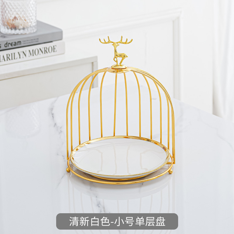 Estilo nórdico cerámica multi-capa plato de fruta sala de estar tarde té postre mesa de postre bandeja de la torta de lujo ligero soporte de exhibición