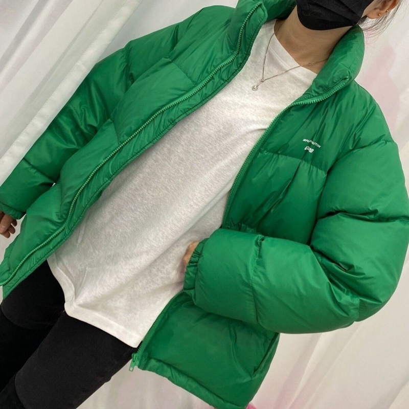 Down jacket for women in autumn and winter fashion short versatile small person thick loose stand collar couple bread jacket winter jacket