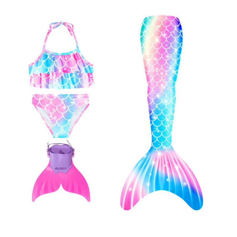 Niños sirena de cola set femenino de verano bebé trajes de baño niña pequeña falda de princesa 2023 nuevo