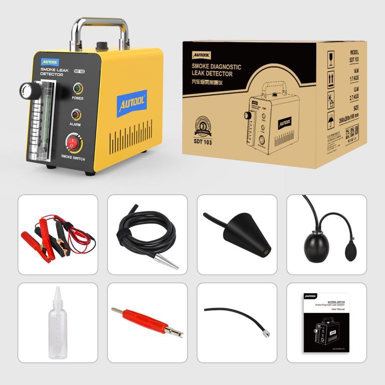 Detector de fugas de humo para automóviles Autool SDT103, detector de fugas de combustible EVAP, prueba de tuberías, posicionamiento, versión china
