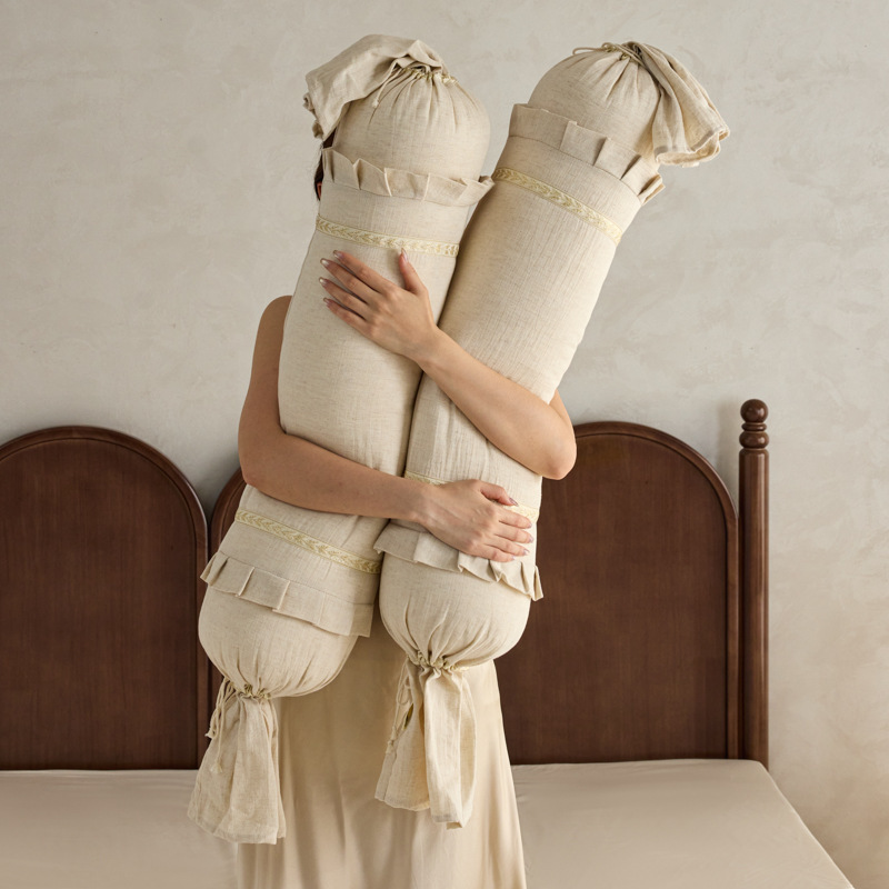 Linen Candy Long Pillow Multifunctional Sleeping Long Pillow Sofa Cushion Core Linen Sleeping Long Pillow Core