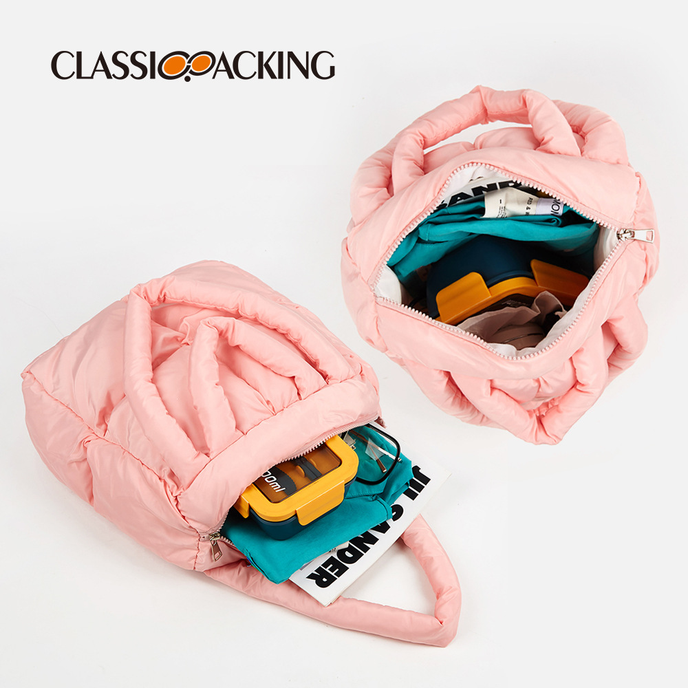 2023 nuevo bolso de otoño e invierno bolso de diseño de nicho bolso de mano lleno de algodón de Corea del Sur bolso de algodón acolchado de alta calidad chaqueta abajo bolsa