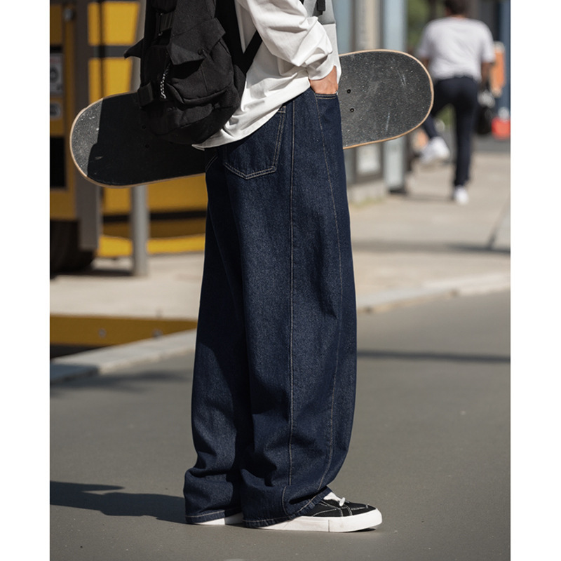 Vintage Original Bull Line Design Jeans Men's 2025 Spring New American Casual Pants Split Profile Pants