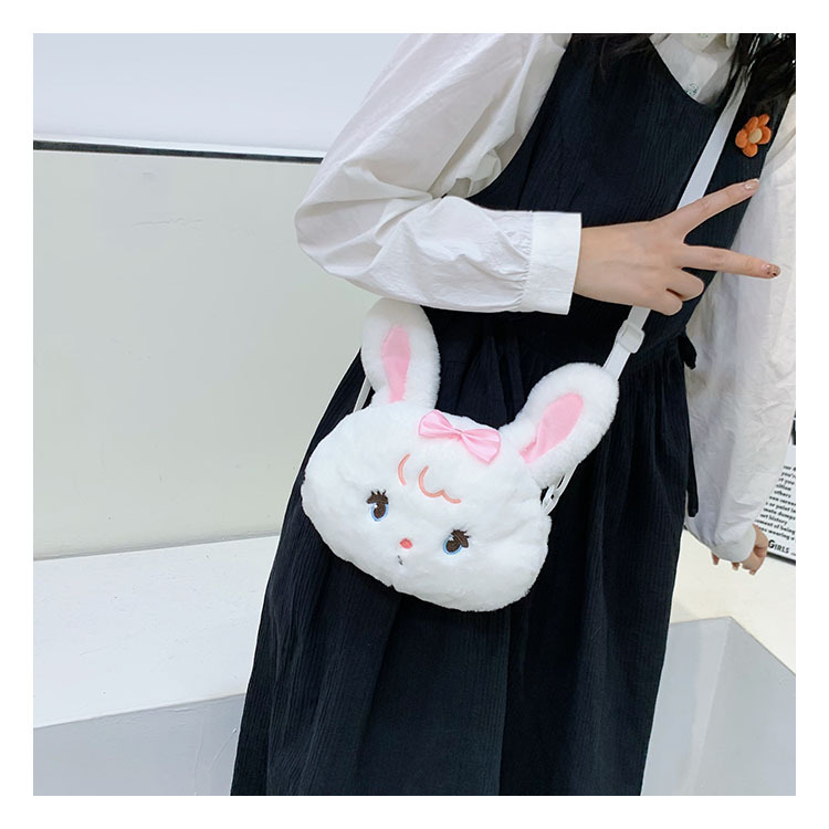 Plush rabbit bag, children's coin purse, cute princess single-shoulder bag for girls, autumn and winter crossbody bag for little girls undefined