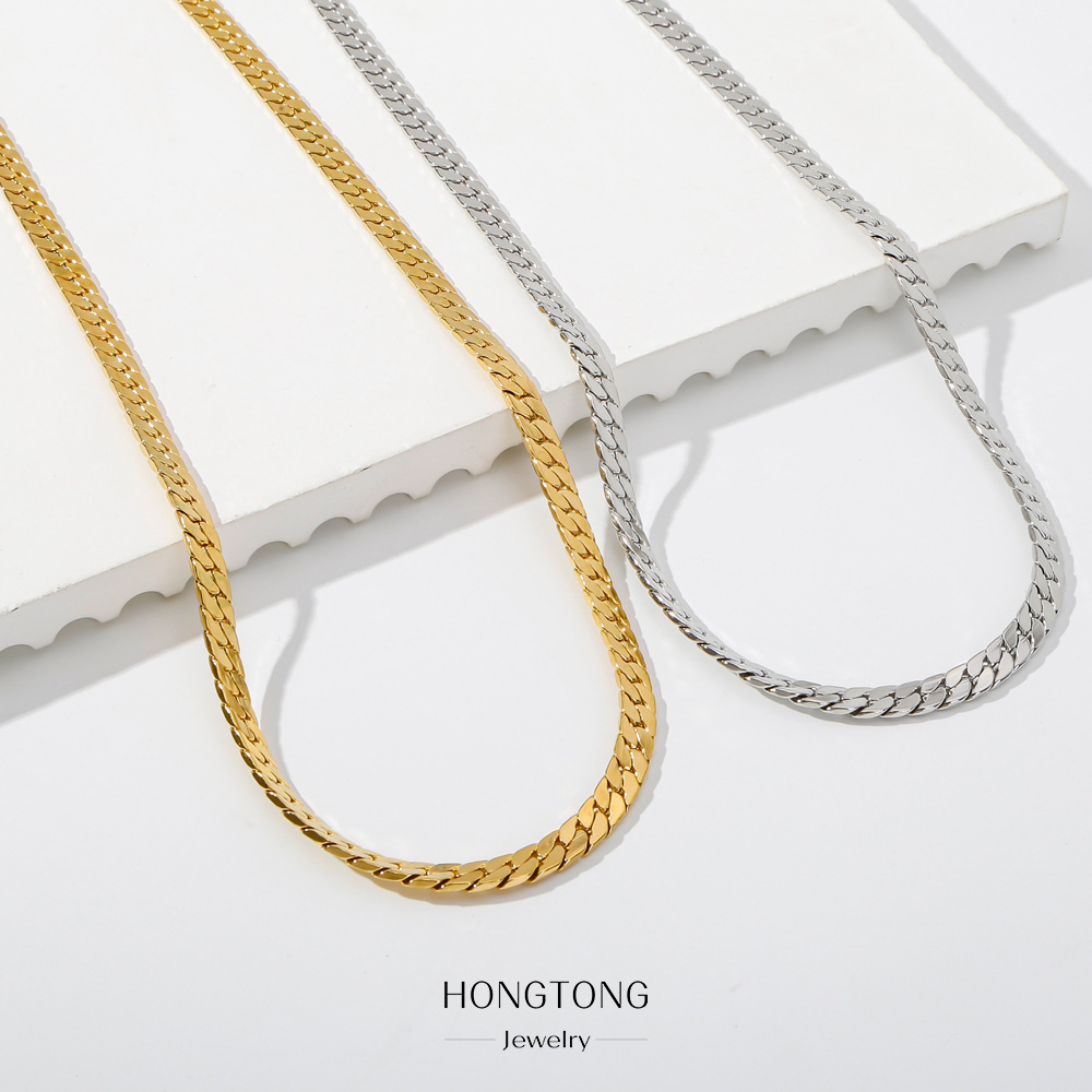 24g Weight Simple Style Geometric 316 Stainless Steel Plating Unisex Necklace Men Chain Necklaces