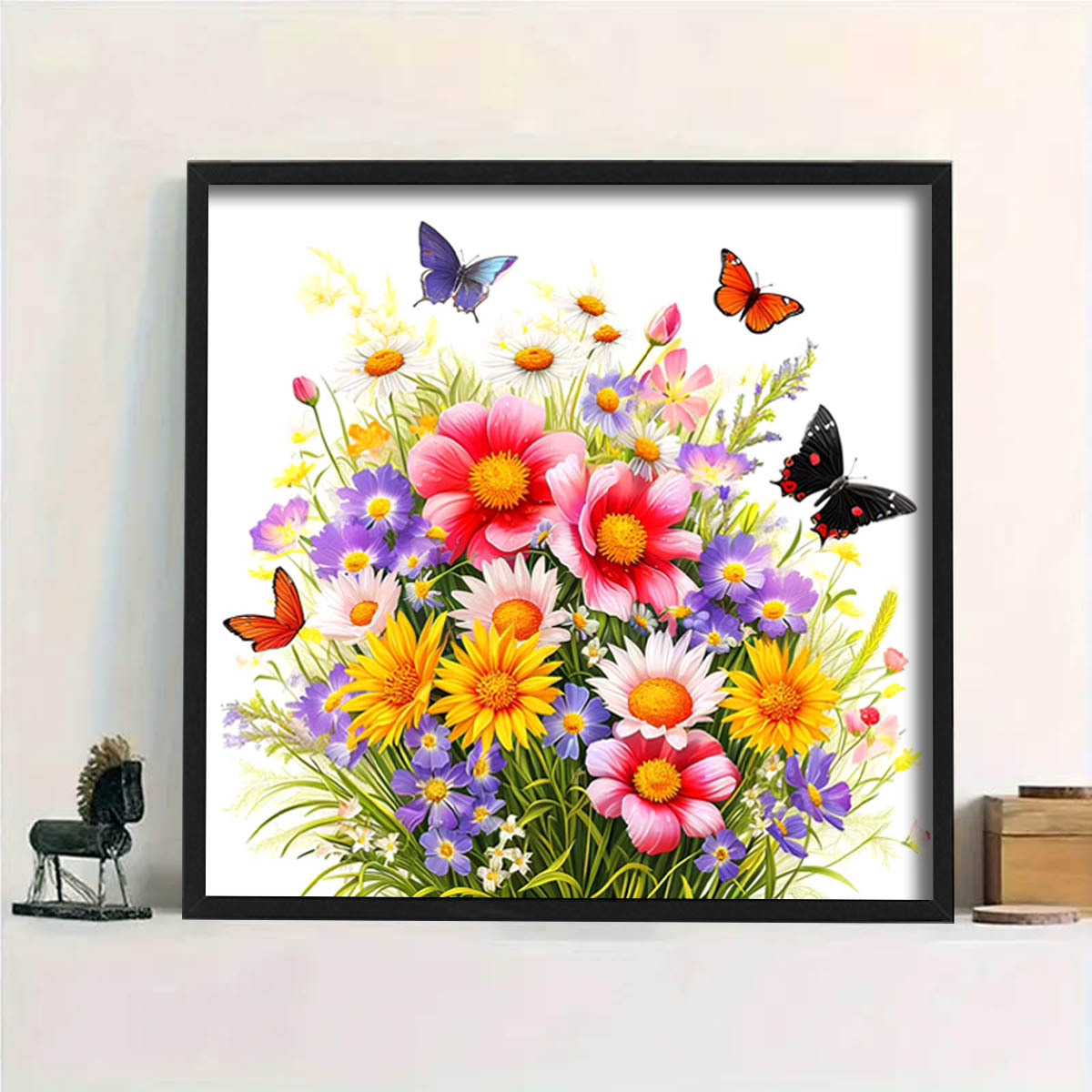 Nuevo patrón de punto de cruz transfronterizo 2026: Mariposas Florales Bailando - Kit de Materiales Pequeños para Punto de Cruz de Plantas y Flores, Simple y Fresco. image 1