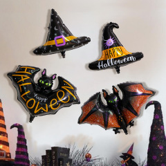 ハロウィンバルーン バルーン ハロウィンデコレーション クロスボーダー ハロウィンパーティーデコレーション 魔女帽子 コウモリ アルミフィルムボール