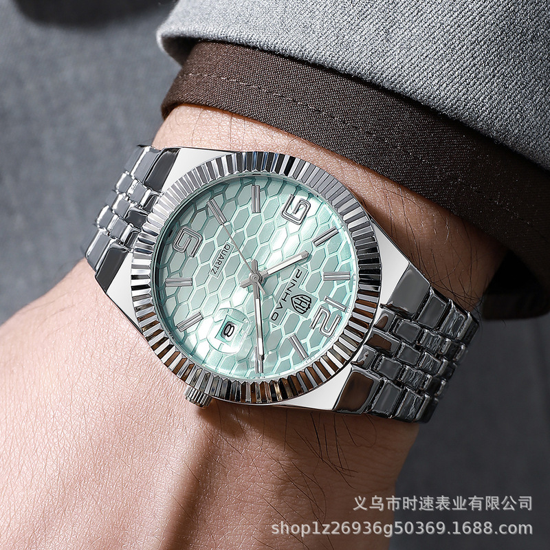 New Men's Watch with Calendar, Quartz Watch, Live Broadcast, Cross-Border Hot-Selling Wholesale, Dropshipping Men's Steel Band Watch New Men's Watch with Calendar, Quartz Watch, Live Broadcast, Cross-Border Hot-Selling Wholesale, Dropshipping Men's Steel Band Watch