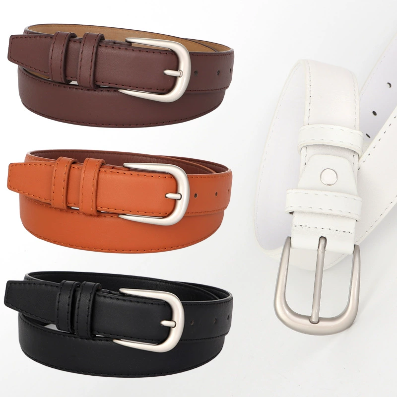 Женский ремень на заказ, черный, простой, универсальный, в ретро стиле, в стиле ins, корейский стиль, оптом