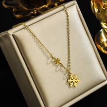 项链女士款锁骨链雪花吊坠时尚饰品情人节生日送女友小雪花项链饰