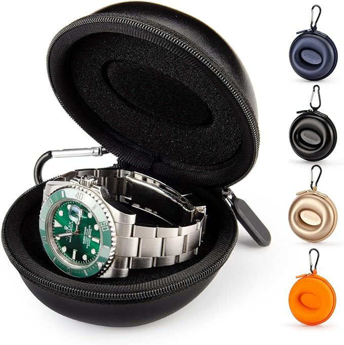 Eva Genuine Leather Watch Portable Watch Cosmetics Bag Watch Bag Business Travel Anti-Pressure Cowhide Zipper Watch Case