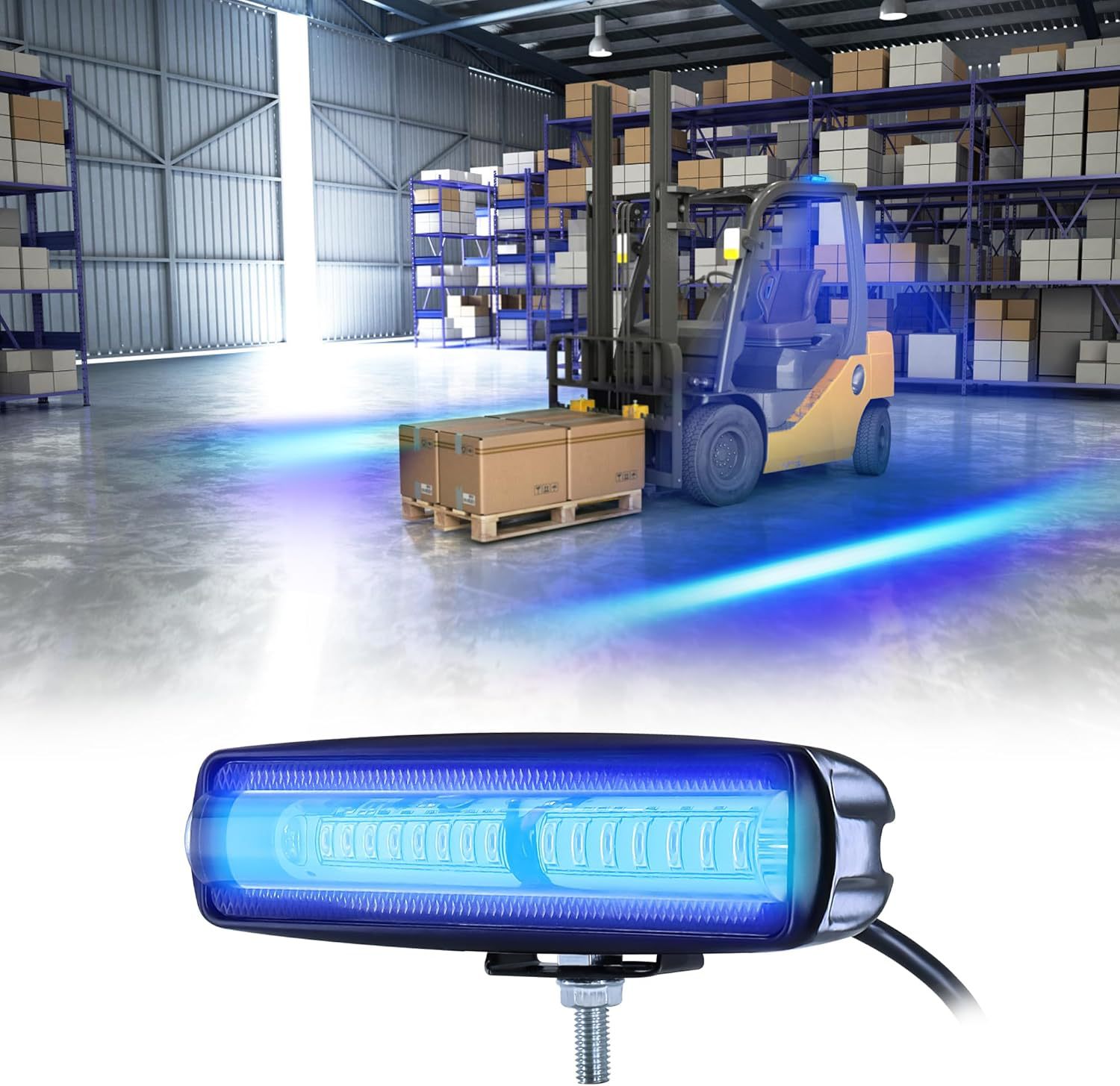 Forklift Construction Vehicle Area Warning Red Light Blue Light Straight Line Reversing Width Indicator Light Curved Safety Boundary Light