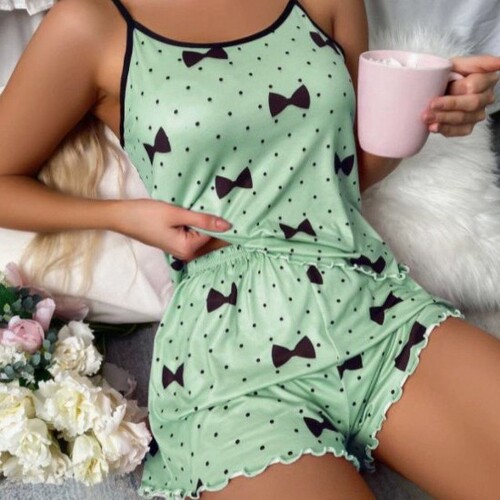 European and American Summer Casual Sexy Lace A-Line Shorts Two-Piece Home Wear for Women