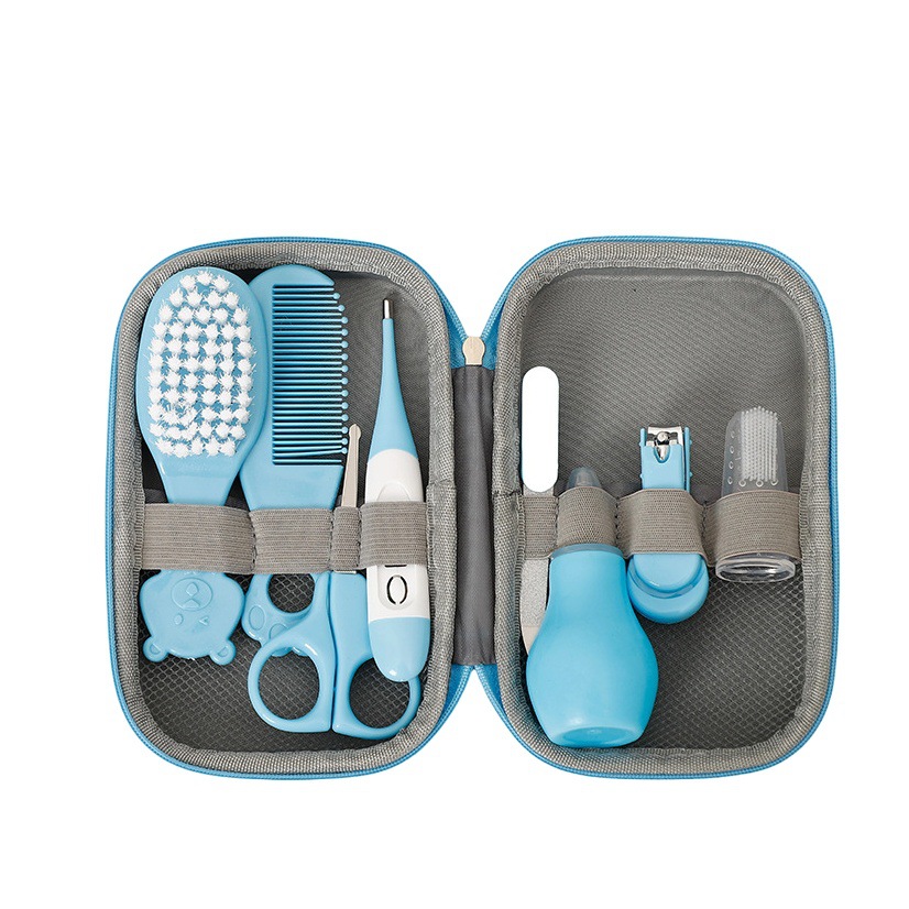 Kit de cuidado para bebé de 8 piezas, cortaúñas, cuchara de alimentación, termómetro, aspirador nasal, uso transfronterizo