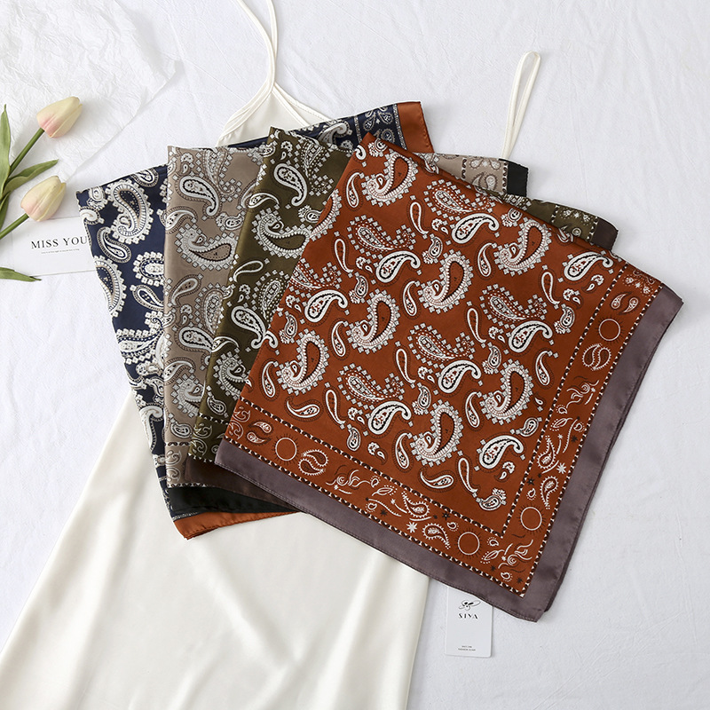 Women's Simple Style Classic Style Color Block Polyester Printing Silk Scarf display picture 5