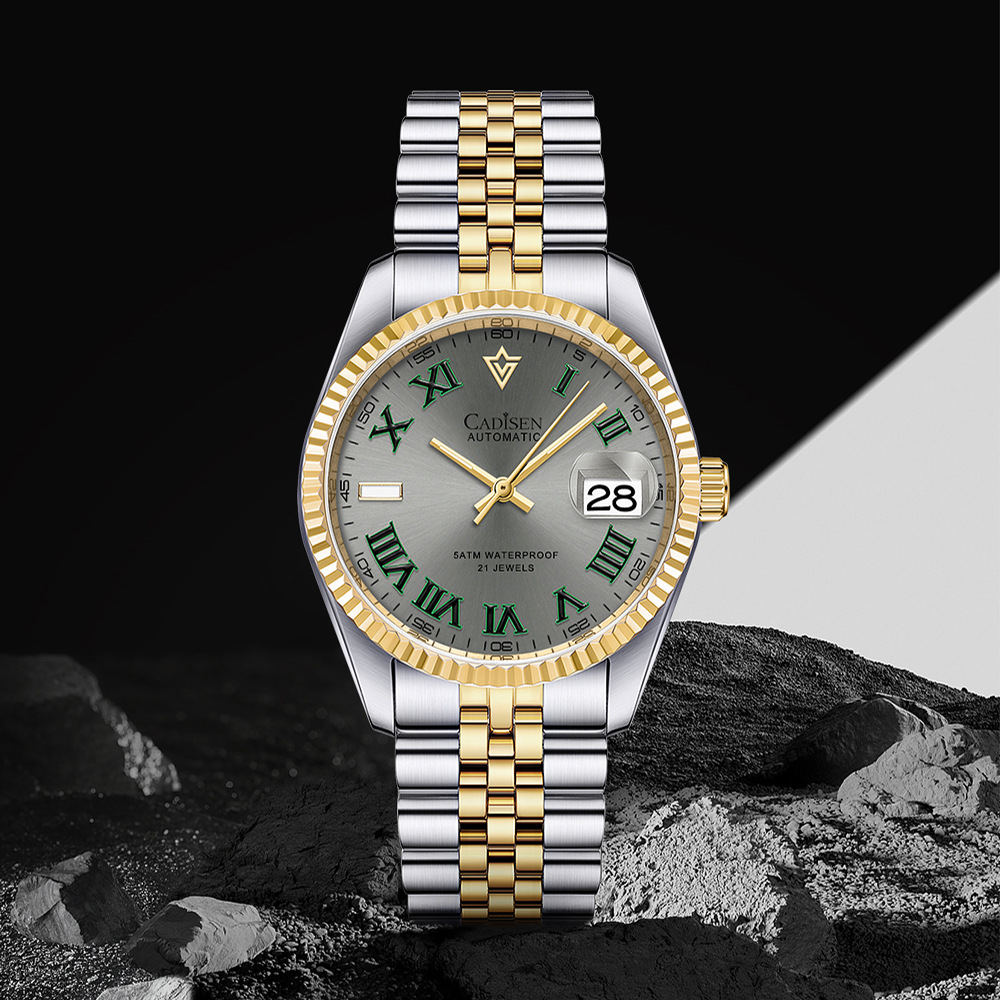 CADISEN 8211 Ny helautomatisk mekanisk klocka för män 38 mm liten storlek Casual vattentät herrklocka_voghion.com