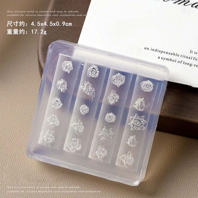 小红书同款美甲模具大小玫瑰花朵硅胶立体雕花苞硅胶指甲工具批发|undefined