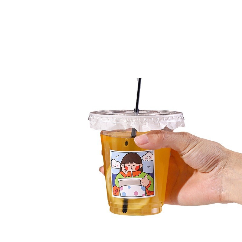 ミルクティーカップ使い捨てミルクティーカップ使い捨てコーヒーカップ冷たい飲み物カッププラスチックミルクティーカップネット赤使い捨てカップ|undefined