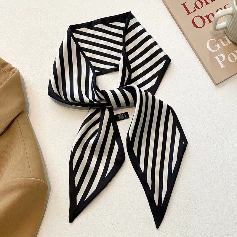 Striped silk scarf headband