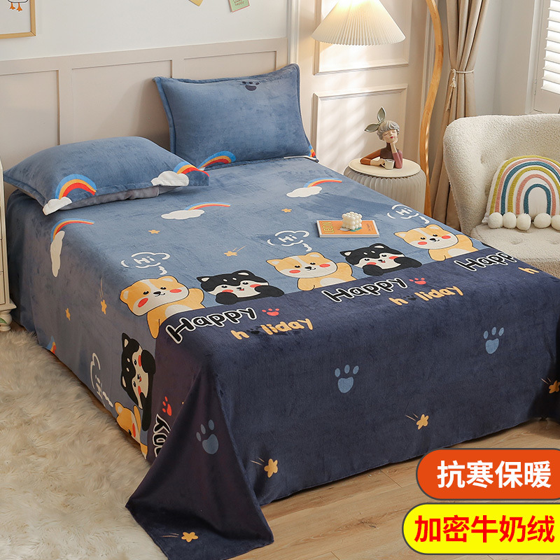 Leche terciopelo coral sábana pieza única más manta de felpa manta de franela manta engrosada dormitorio de invierno lista de edredones